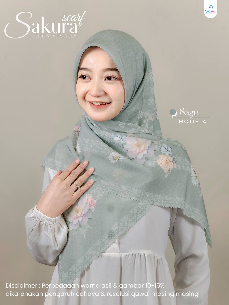 Scarf Sakura by Sisterhijab - Gambar 2